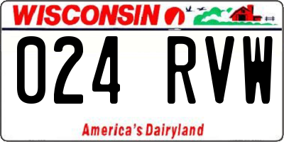 WI license plate 024RVW