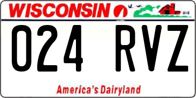 WI license plate 024RVZ