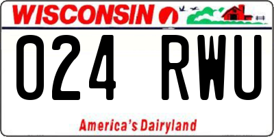 WI license plate 024RWU