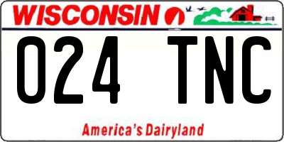 WI license plate 024TNC