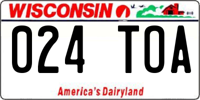 WI license plate 024TOA