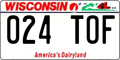 WI license plate 024TOF