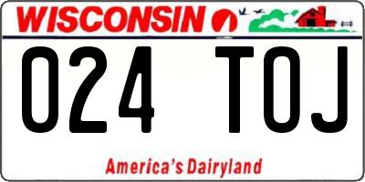 WI license plate 024TOJ