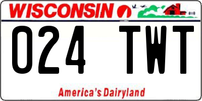 WI license plate 024TWT
