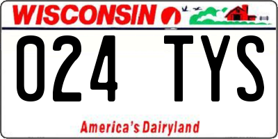 WI license plate 024TYS