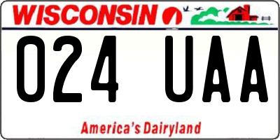 WI license plate 024UAA