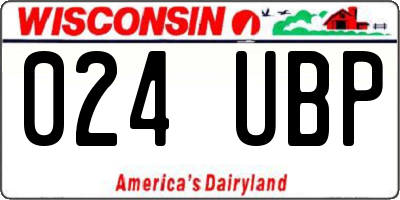 WI license plate 024UBP