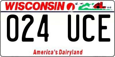 WI license plate 024UCE