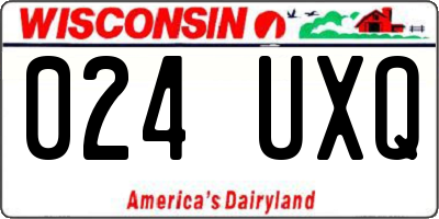 WI license plate 024UXQ
