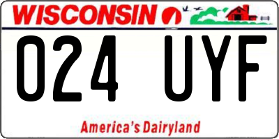 WI license plate 024UYF