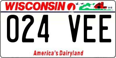 WI license plate 024VEE