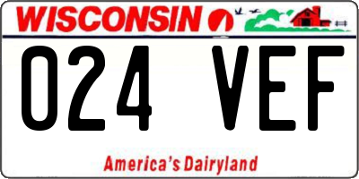 WI license plate 024VEF