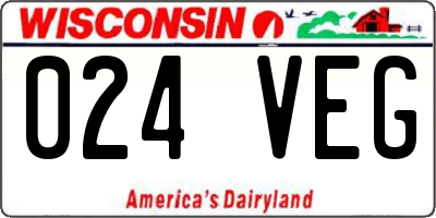 WI license plate 024VEG