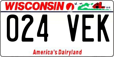 WI license plate 024VEK