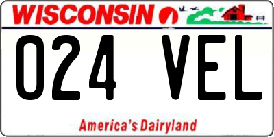 WI license plate 024VEL