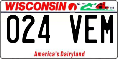 WI license plate 024VEM