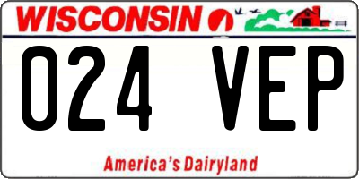 WI license plate 024VEP