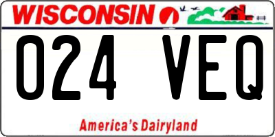 WI license plate 024VEQ