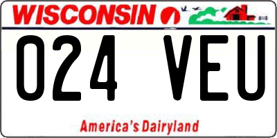 WI license plate 024VEU
