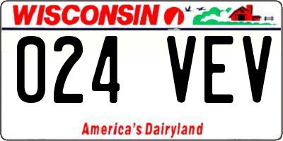 WI license plate 024VEV
