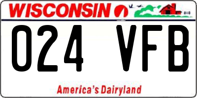WI license plate 024VFB