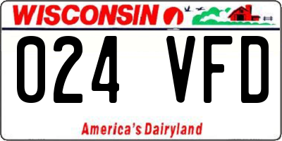 WI license plate 024VFD