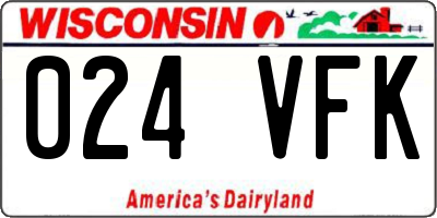 WI license plate 024VFK
