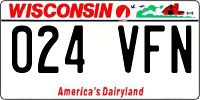 WI license plate 024VFN