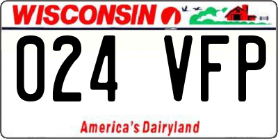 WI license plate 024VFP