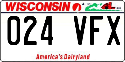 WI license plate 024VFX