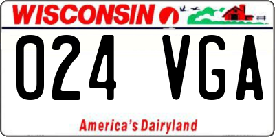 WI license plate 024VGA