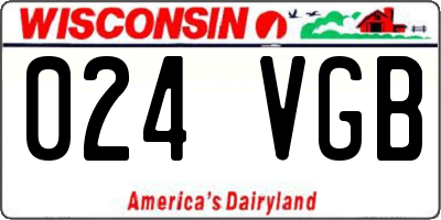 WI license plate 024VGB