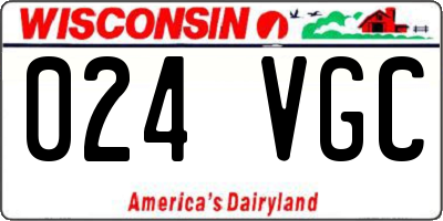 WI license plate 024VGC