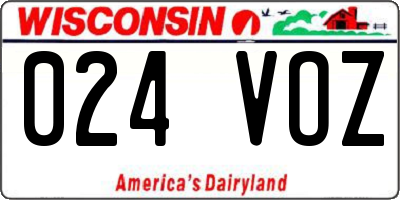 WI license plate 024VOZ