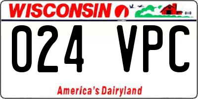 WI license plate 024VPC
