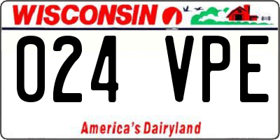 WI license plate 024VPE