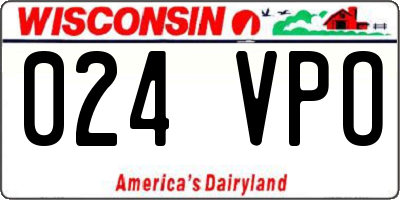 WI license plate 024VPO