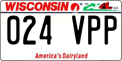 WI license plate 024VPP