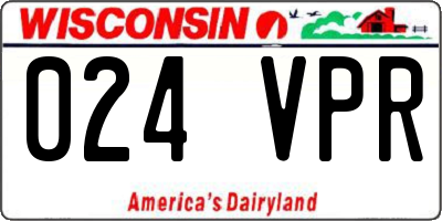 WI license plate 024VPR