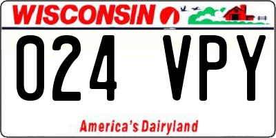WI license plate 024VPY