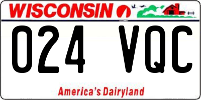 WI license plate 024VQC