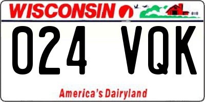 WI license plate 024VQK