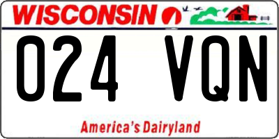 WI license plate 024VQN