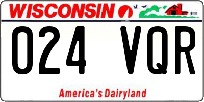 WI license plate 024VQR