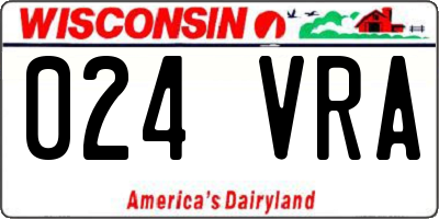 WI license plate 024VRA