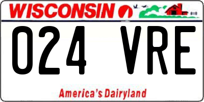 WI license plate 024VRE