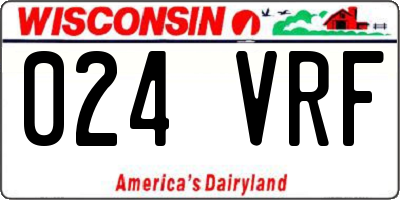 WI license plate 024VRF