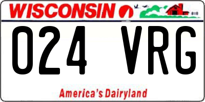 WI license plate 024VRG
