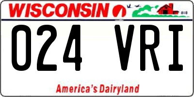 WI license plate 024VRI