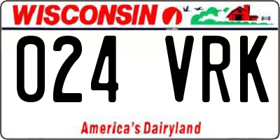 WI license plate 024VRK